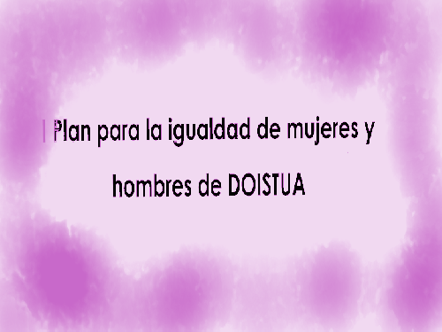 Plan para la igualdad